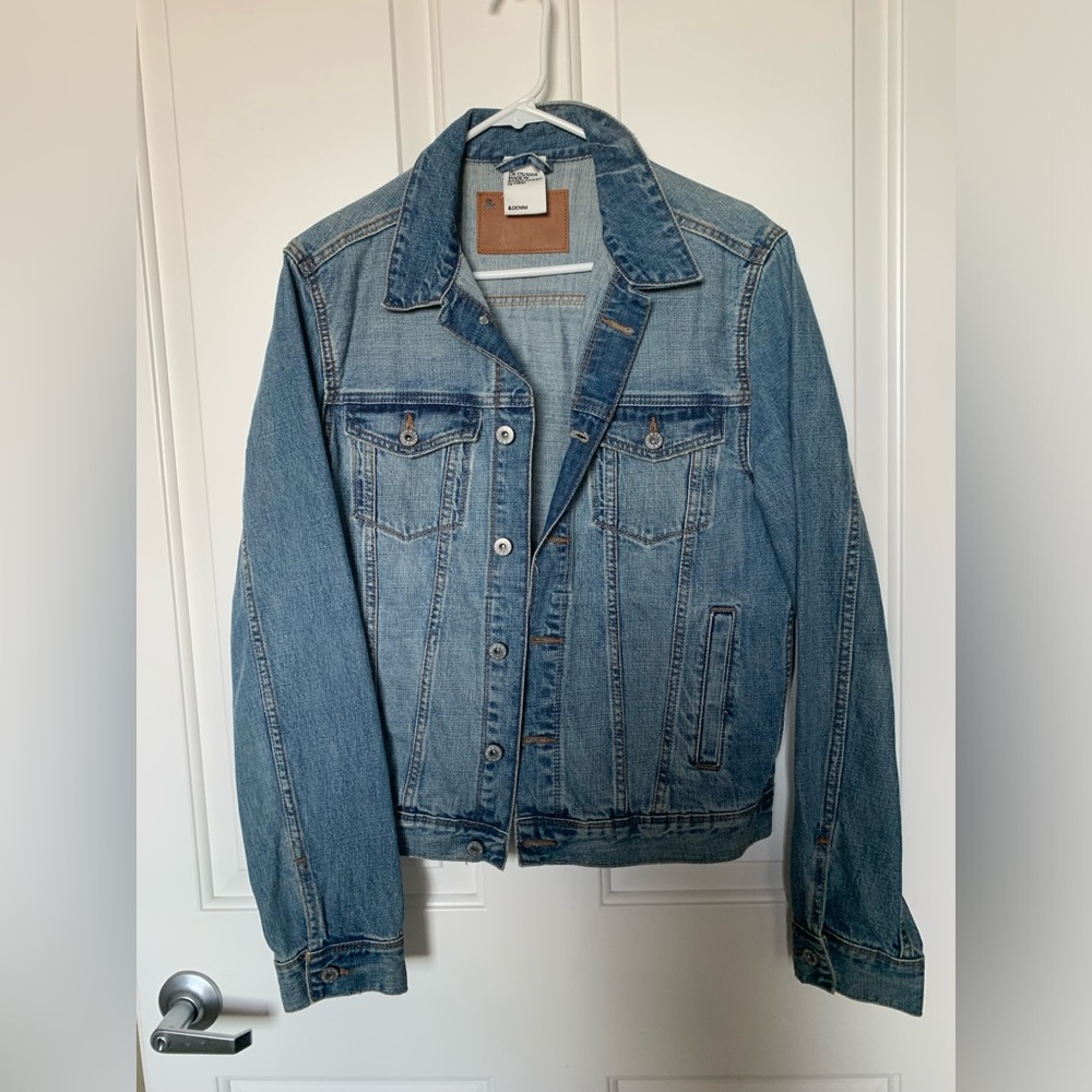 New H&M Mens Blue Denim Cotton Jacket Size 175/100A